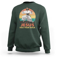Jesus Has Your Back Jitsu Retro Christian Sweatshirt - Wonder Print Shop