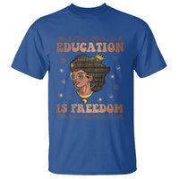 Black History Month T Shirt Education Is Freedom Teacher Women - Wonder Print Shop