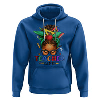 Black Teacher Life Messy Bun African American Educate Hoodie - Wonder Print Shop