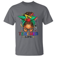 Black Teacher Life Messy Bun African American Educate T Shirt - Wonder Print Shop