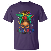 Black Teacher Life Messy Bun African American Educate T Shirt - Wonder Print Shop