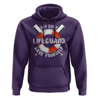 Funny Off Duty Lifeguard Hoodie Save Yourself Swimming Pool - Wonder Print Shop