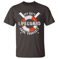 Funny Off Duty Lifeguard T Shirt Save Yourself Swimming Pool - Wonder Print Shop