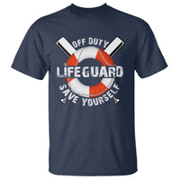 Funny Off Duty Lifeguard T Shirt Save Yourself Swimming Pool - Wonder Print Shop