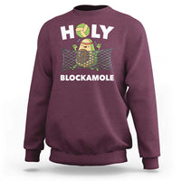 Funny Volleyball Sweatshirt Holy Blockamole Cute Avocado - Wonder Print Shop