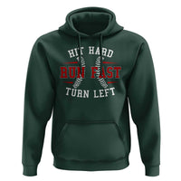Baseball Hoodie Hit Hard Run Fast Turn Left - Wonder Print Shop