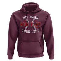 Baseball Hoodie Hit Hard Run Fast Turn Left - Wonder Print Shop