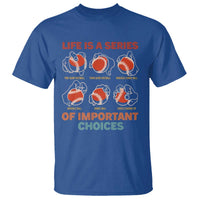 Funny Baseball T Shirt Life Is A Series Of Important Choices Types of Baseball Pitches - Wonder Print Shop