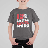 Funny Baseball T Shirt For Kid Hey Batter Swing Groovy - Wonder Print Shop