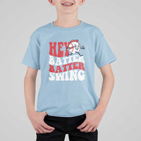 Funny Baseball T Shirt For Kid Hey Batter Swing Groovy - Wonder Print Shop