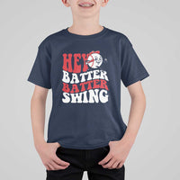 Funny Baseball T Shirt For Kid Hey Batter Swing Groovy - Wonder Print Shop