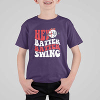 Funny Baseball T Shirt For Kid Hey Batter Swing Groovy - Wonder Print Shop