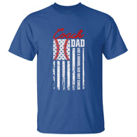 Baseball Coach Dad T Shirt Like A Normal Dad Only Cooler America Flag - Wonder Print Shop