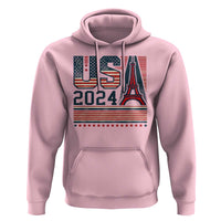 USA Eiffel Tower 2024 Hoodie Patriotic Sports Supporter Souvenir - Wonder Print Shop