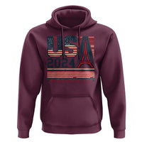 USA Eiffel Tower 2024 Hoodie Patriotic Sports Supporter Souvenir - Wonder Print Shop