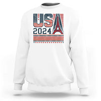 USA Eiffel Tower 2024 Sweatshirt Patriotic Sports Supporter Souvenir - Wonder Print Shop