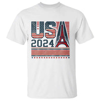 USA Eiffel Tower 2024 T Shirt Patriotic Sports Supporter Souvenir - Wonder Print Shop