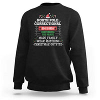 Funny Christmas Family Matching Sweatshirt North Pole Correctional Disturbing The Peace - Wonder Print Shop