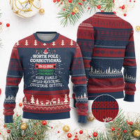 Funny Xmas Family Matching Ugly Christmas Sweater North Pole Correctional Disturbing The Peace - Wonder Print Shop