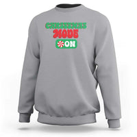 Funny Christmas Mode On Sweatshirt - Wonder Print Shop