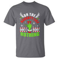Funny Christmas T Shirt On The List Of Naughty And I Regret Nothing - Wonder Print Shop