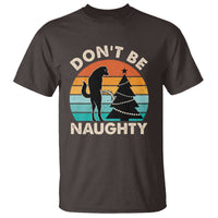 Funny Xmas T Shirt Don't Be Naughty Dog Peeing Christmas Tree - Wonder Print Shop
