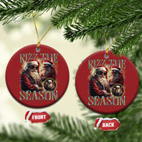 Funny Xmas Santa Christmas Ornament Rizz The Season Cool Santa - Wonder Print Shop