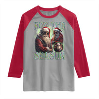 Funny Christmas Santa Raglan Shirt Rizz The Season Cool Santa