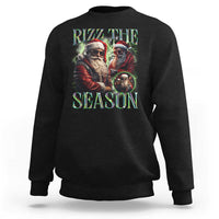 Funny Christmas Santa Sweatshirt Rizz The Season Cool Santa - Wonder Print Shop