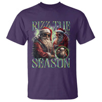 Funny Christmas Santa T Shirt Rizz The Season Cool Santa - Wonder Print Shop