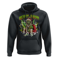 Funny Weed Christmas Hoodie Merry Juana Santa Skeleton 420