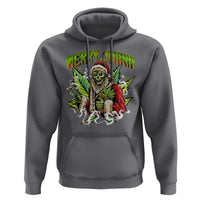 Funny Weed Christmas Hoodie Merry Juana Santa Skeleton 420