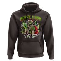 Funny Weed Christmas Hoodie Merry Juana Santa Skeleton 420