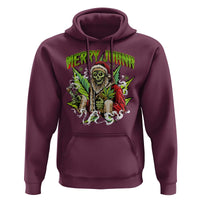 Funny Weed Christmas Hoodie Merry Juana Santa Skeleton 420