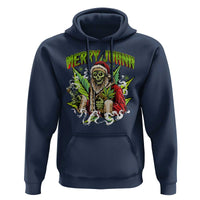 Funny Weed Christmas Hoodie Merry Juana Santa Skeleton 420