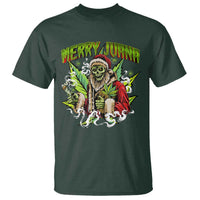 Funny Weed Christmas T Shirt Merry Juana Santa Skeleton 420 - Wonder Print Shop