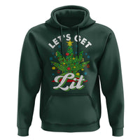 Funny Weed Christmas Hoodie Let's Get Lit Christmas Tree Cannabis