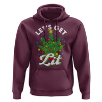Funny Weed Christmas Hoodie Let's Get Lit Christmas Tree Cannabis