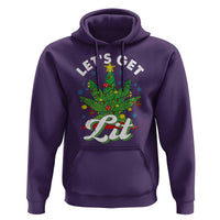 Funny Weed Christmas Hoodie Let's Get Lit Christmas Tree Cannabis