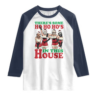 Funny Christmas Raglan Shirt There Is Some Ho Ho Hos In This House Horror Character Dancing