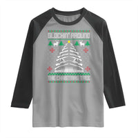 Christmas Gun Lover Raglan Shirt Glocking Around The Christmas Tree