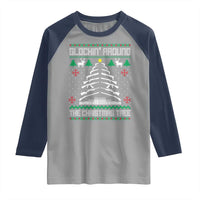 Christmas Gun Lover Raglan Shirt Glocking Around The Christmas Tree