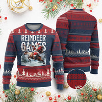 Xmas Hunting Ugly Christmas Sweater Reindeer Game Santa Hunter Deer Season - Wonder Print Shop