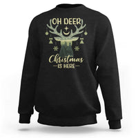 Christmas Hunting Sweatshirt Oh Deer Christmas Is Here Hunter - Wonder Print Shop