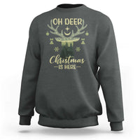 Christmas Hunting Sweatshirt Oh Deer Christmas Is Here Hunter - Wonder Print Shop