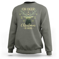 Christmas Hunting Sweatshirt Oh Deer Christmas Is Here Hunter - Wonder Print Shop