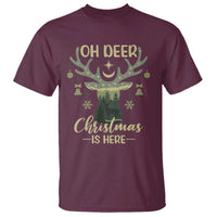 Christmas Hunting T Shirt Oh Deer Christmas Is Here Hunter - Wonder Print Shop