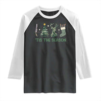 Christmas Hunting Raglan Shirt Tis The Season Hunting Camo Hunter