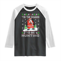 Christmas Hunting Raglan Shirt Tis The Season To Be Hunting Santa Hunter