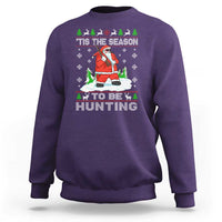 Christmas Hunting Sweatshirt Tis The Season To Be Hunting Santa Hunter - Wonder Print Shop